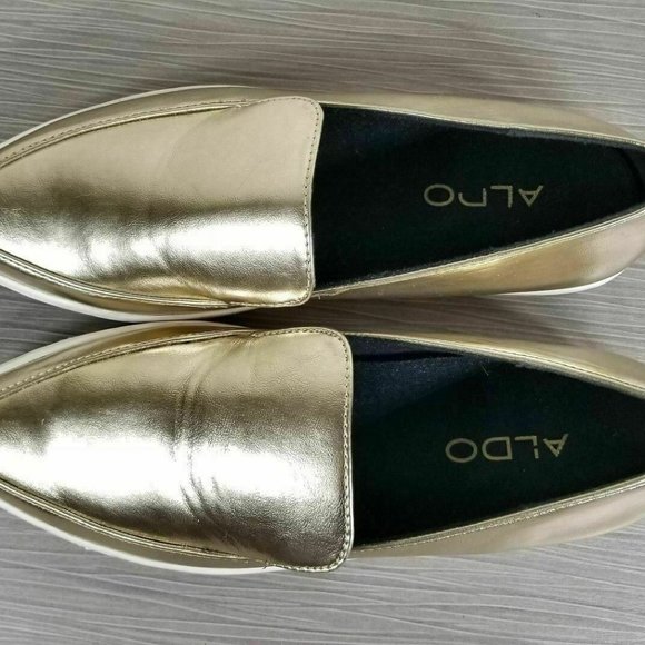 Aldo Trezzo Pointy Toe Sneaker, Gold Patent - Picture 8 of 16